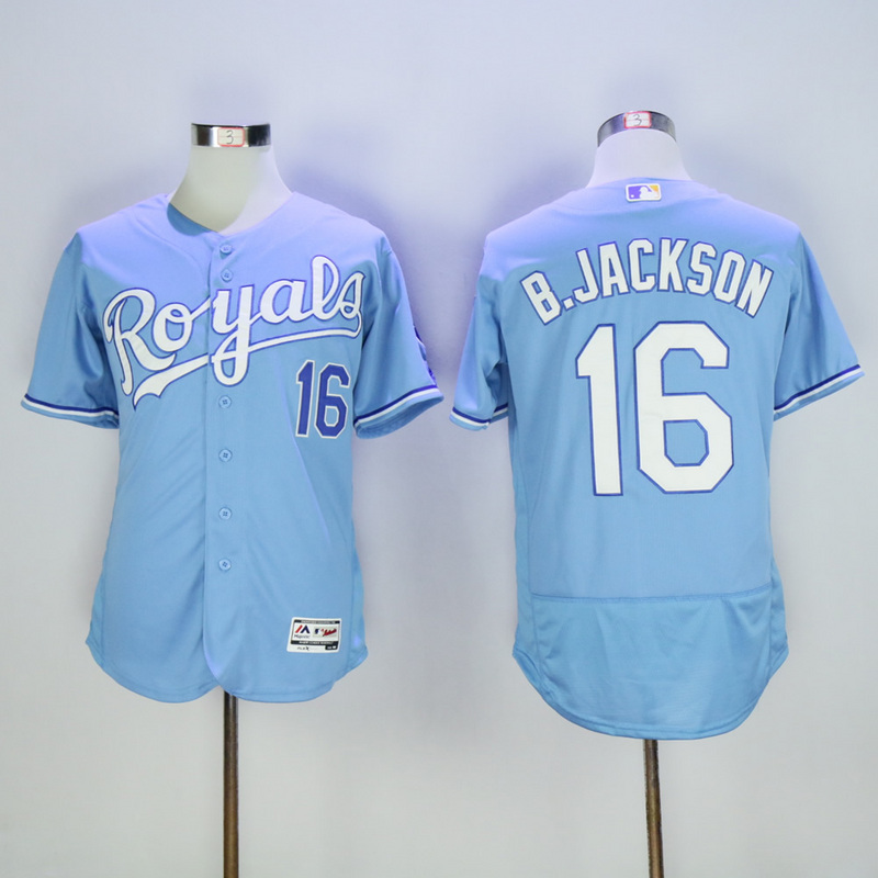 Men Kansas City Royals 16 B.Jackson Light Blue Elite MLB Jerseys
